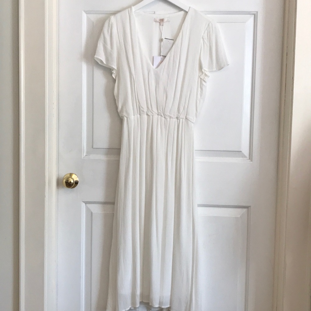 White midi dress